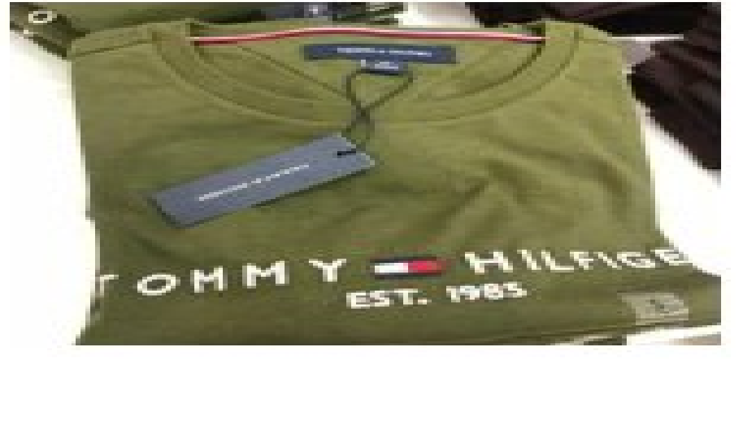 [S] TOMMY HILFIGER MEN'S LETTERING LOGO EMBROIDERY LOGO SHORT SLEEVE T-SHIRT,GREEN, 78J6318-701 (STH74)