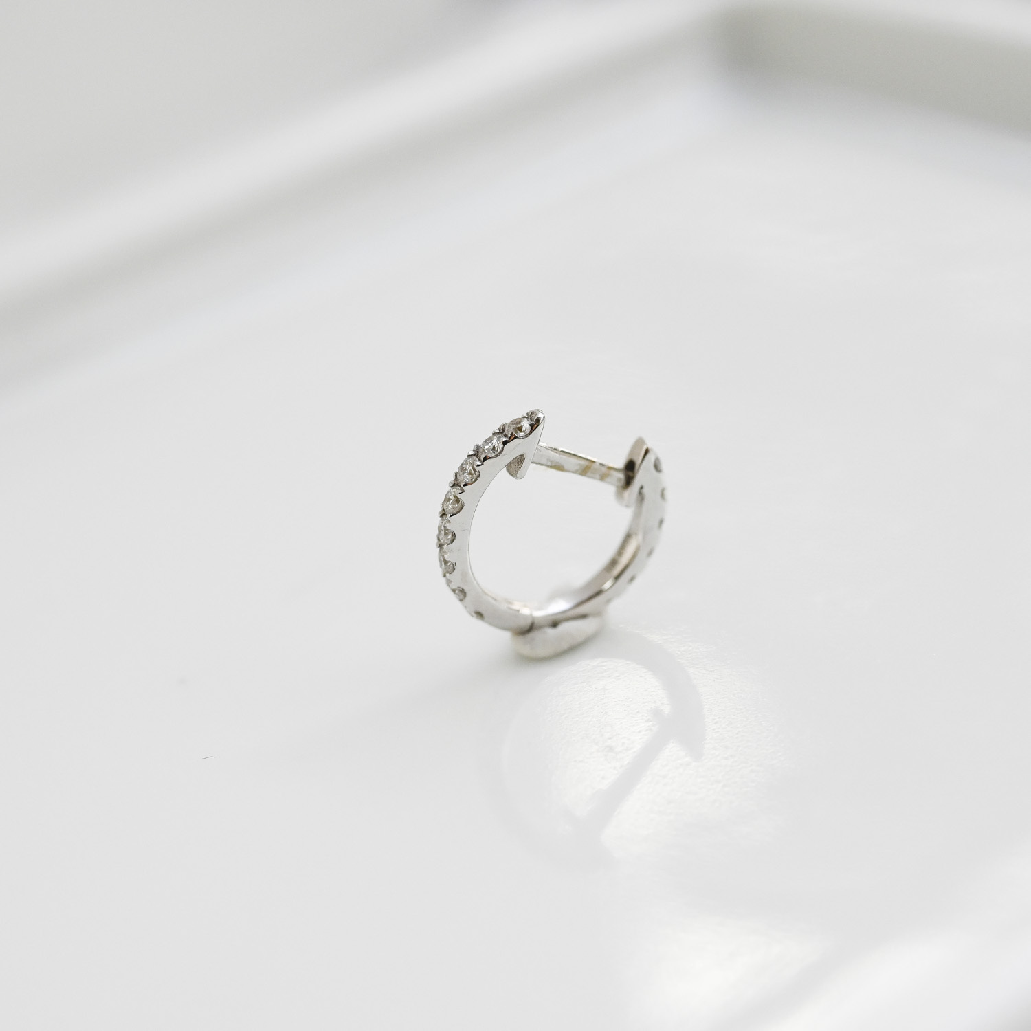 18K Full Diamond 6mm Earring Hoop