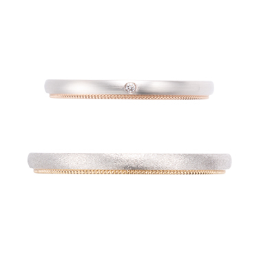 TANZO PT950鉑金及18K玫瑰金天然鑽石結婚戒指