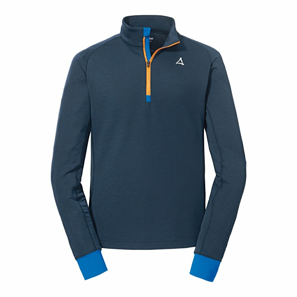 【Schoffel】男保暖透氣長袖立領衫 / 22SL50-23406-[山湖藍、藍]