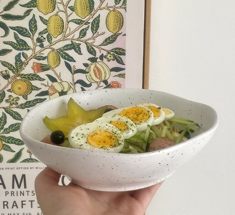 《1127》白色潑墨/芝麻陶瓷餐盤系列