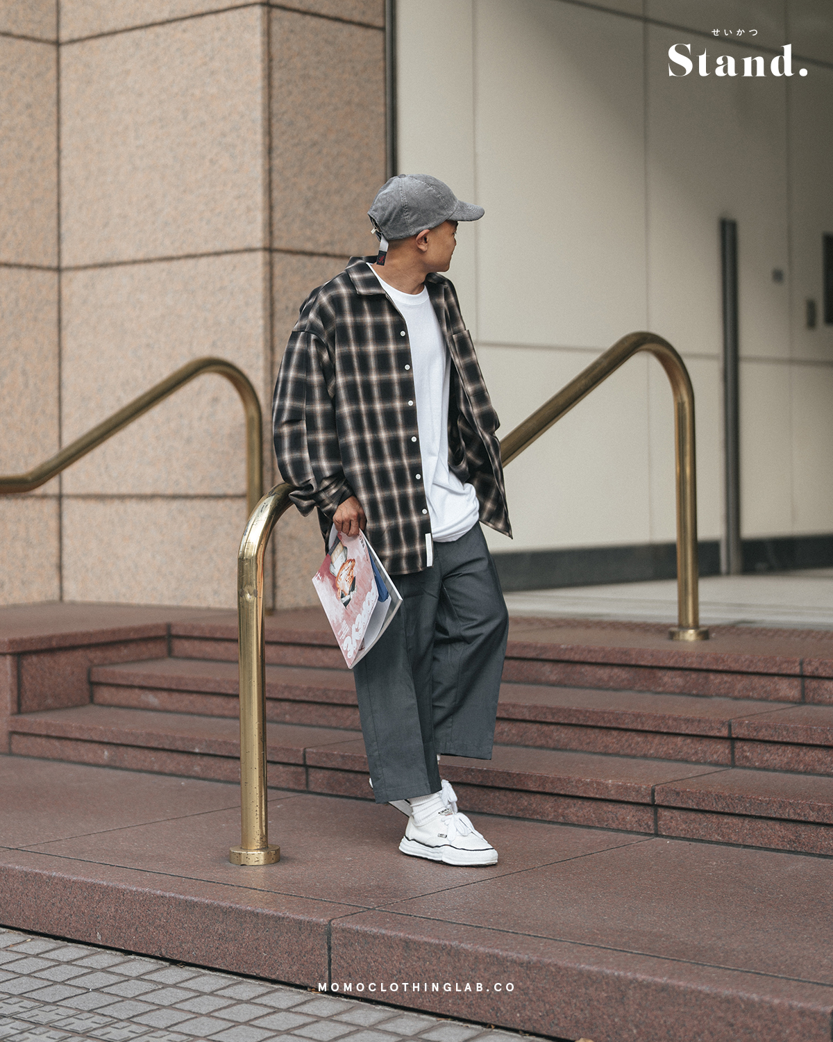 STAND 日系百搭九分直筒西裝褲 黑 / 鐵灰