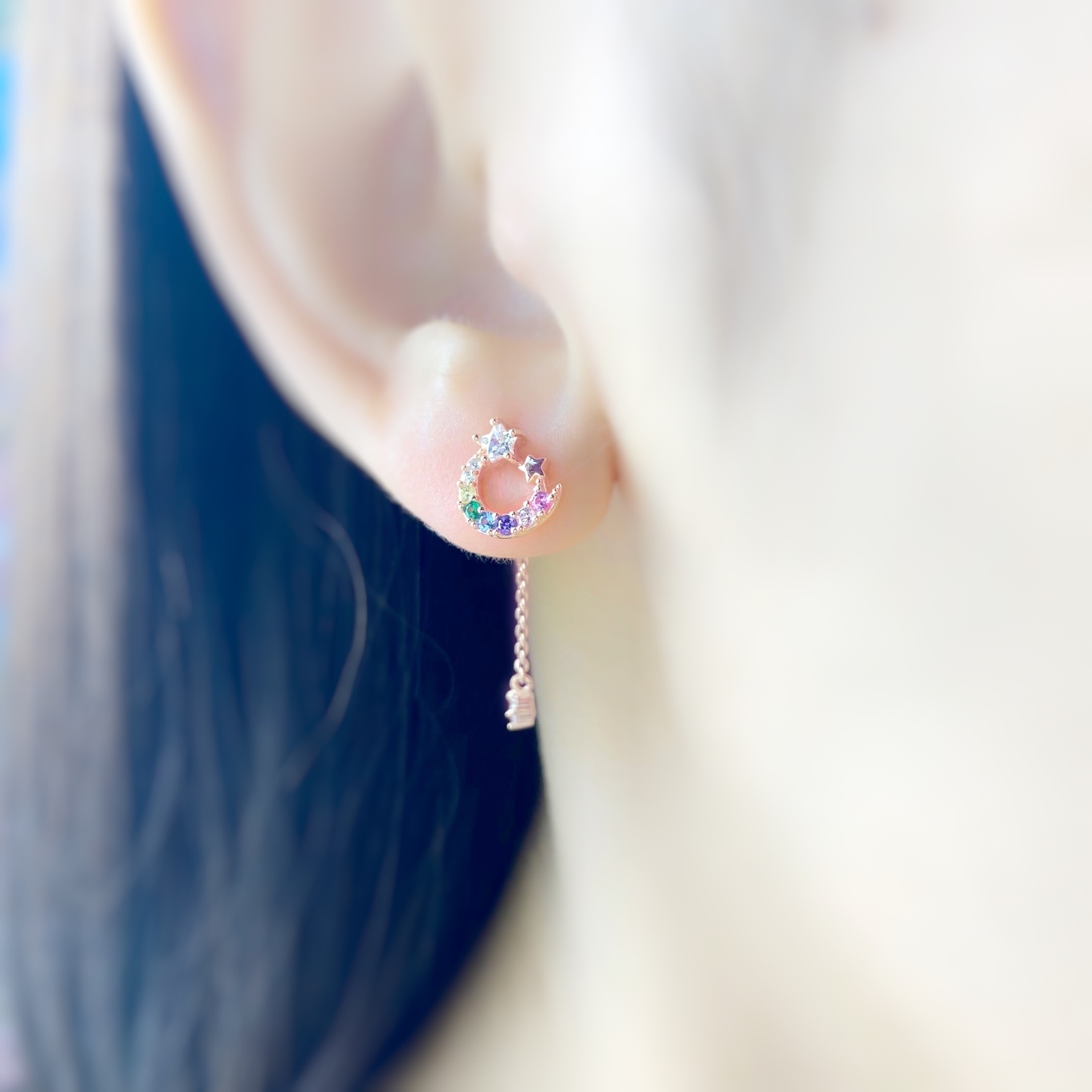 | 925 Silver・Rose Gold | Rainbow Earrings | EA0573 |