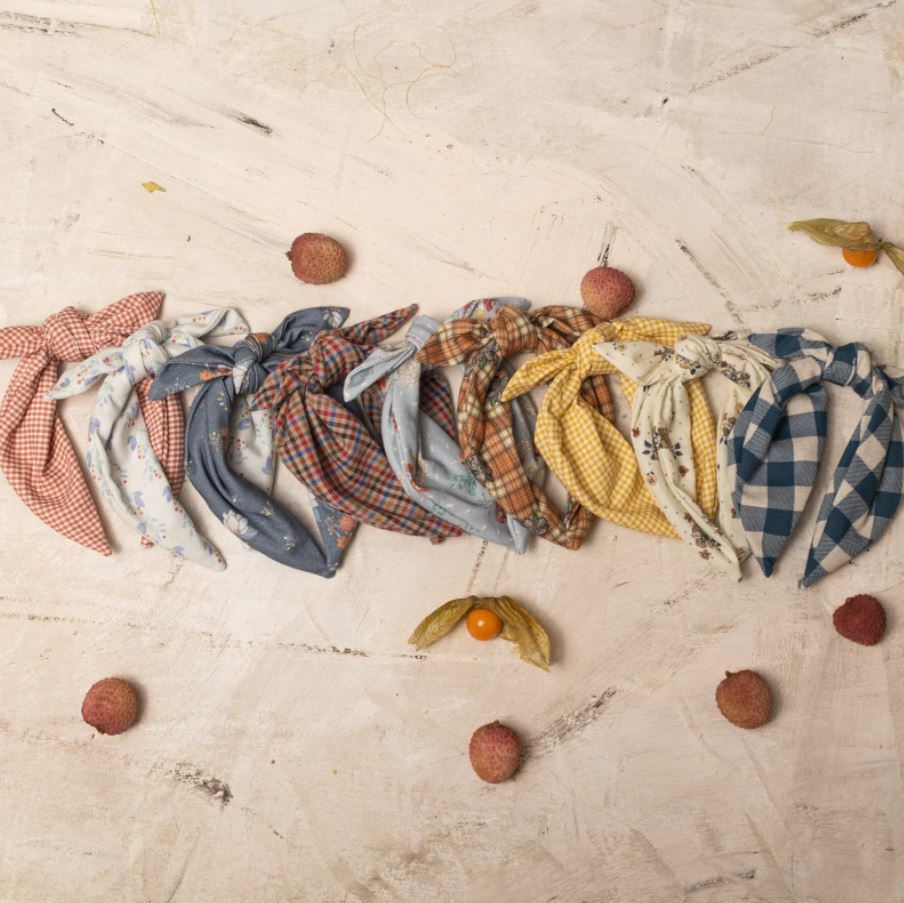 BIRINIT PETIT 復古格紋打結髮箍 Multicolor plaid bow headband