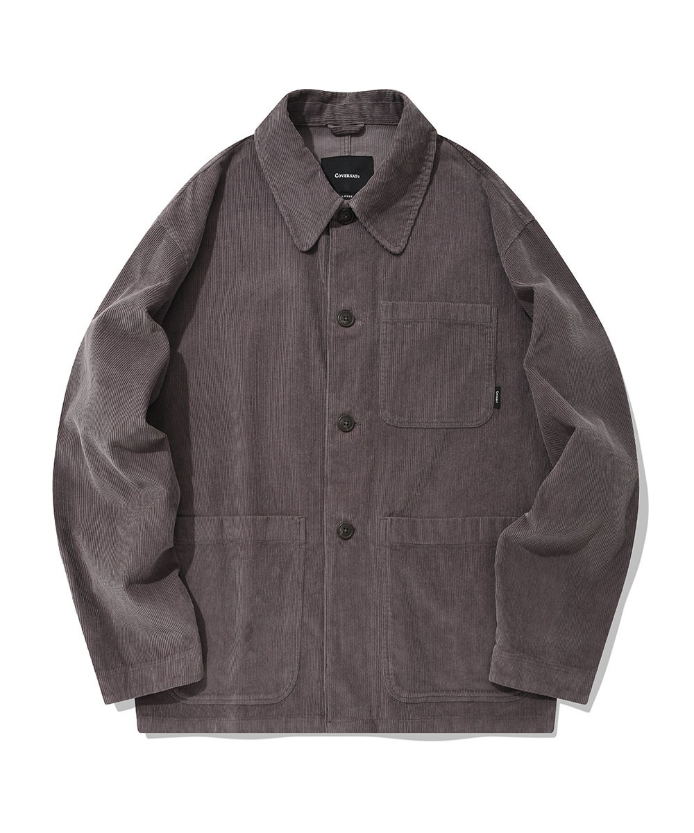 COVERNAT 燈芯絨 工作夾克 外套 紫色
