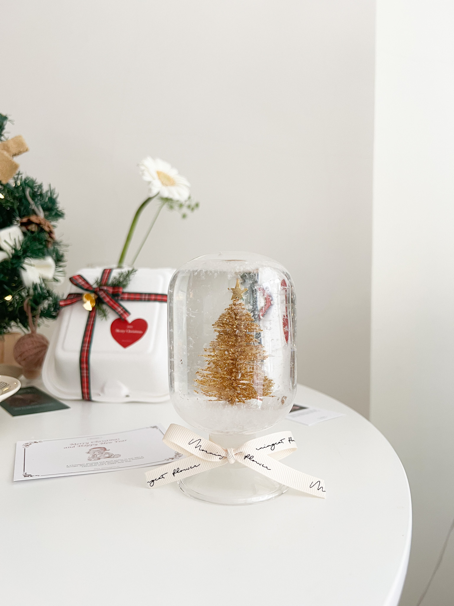 會下雪的星星聖誕水晶球（M)（金）