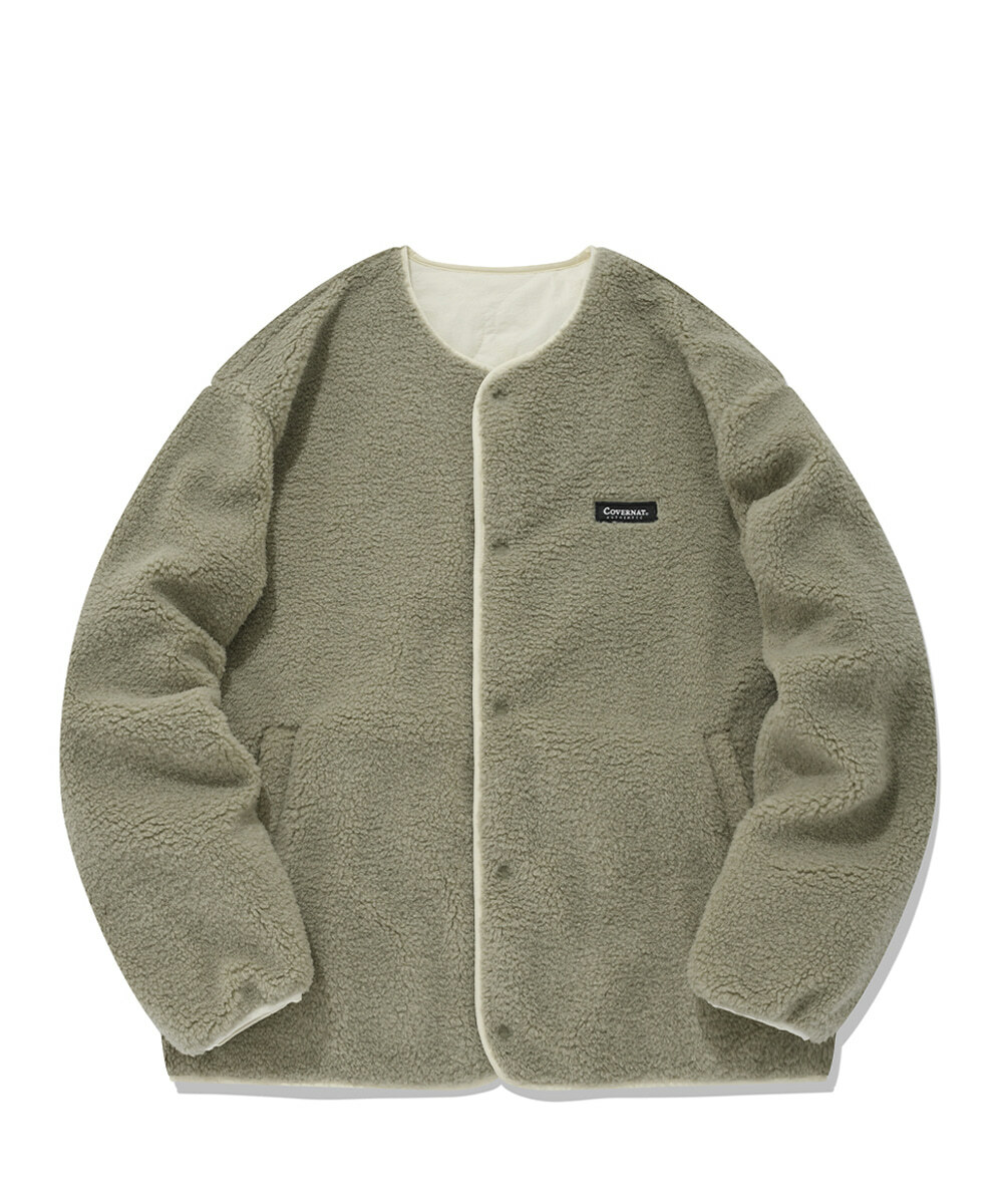 COVERNAT 雙面夾克 外套 米/鼠尾草綠色
