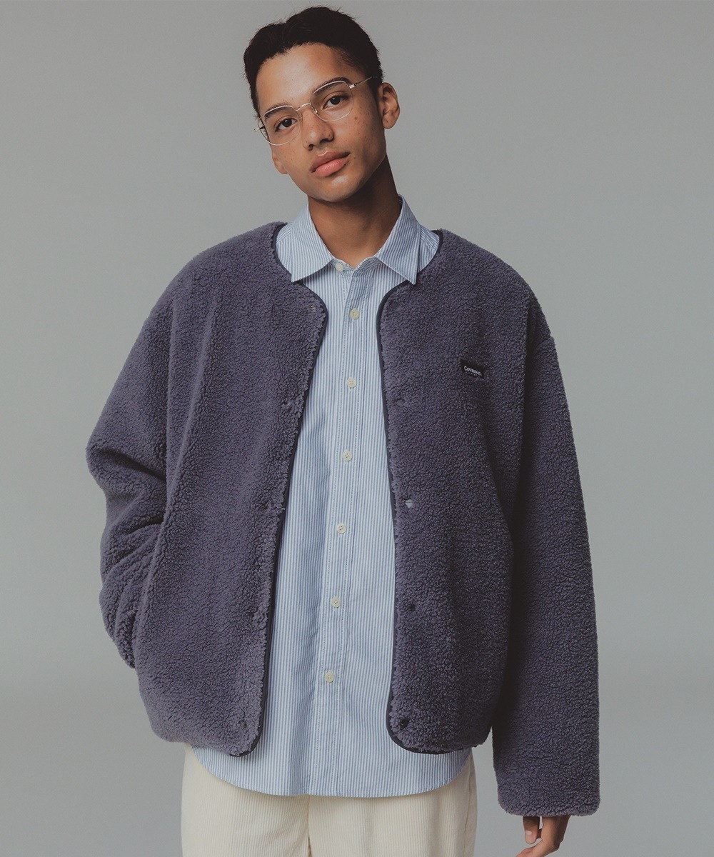 COVERNAT 雙面夾克 外套 藍紫/深灰色