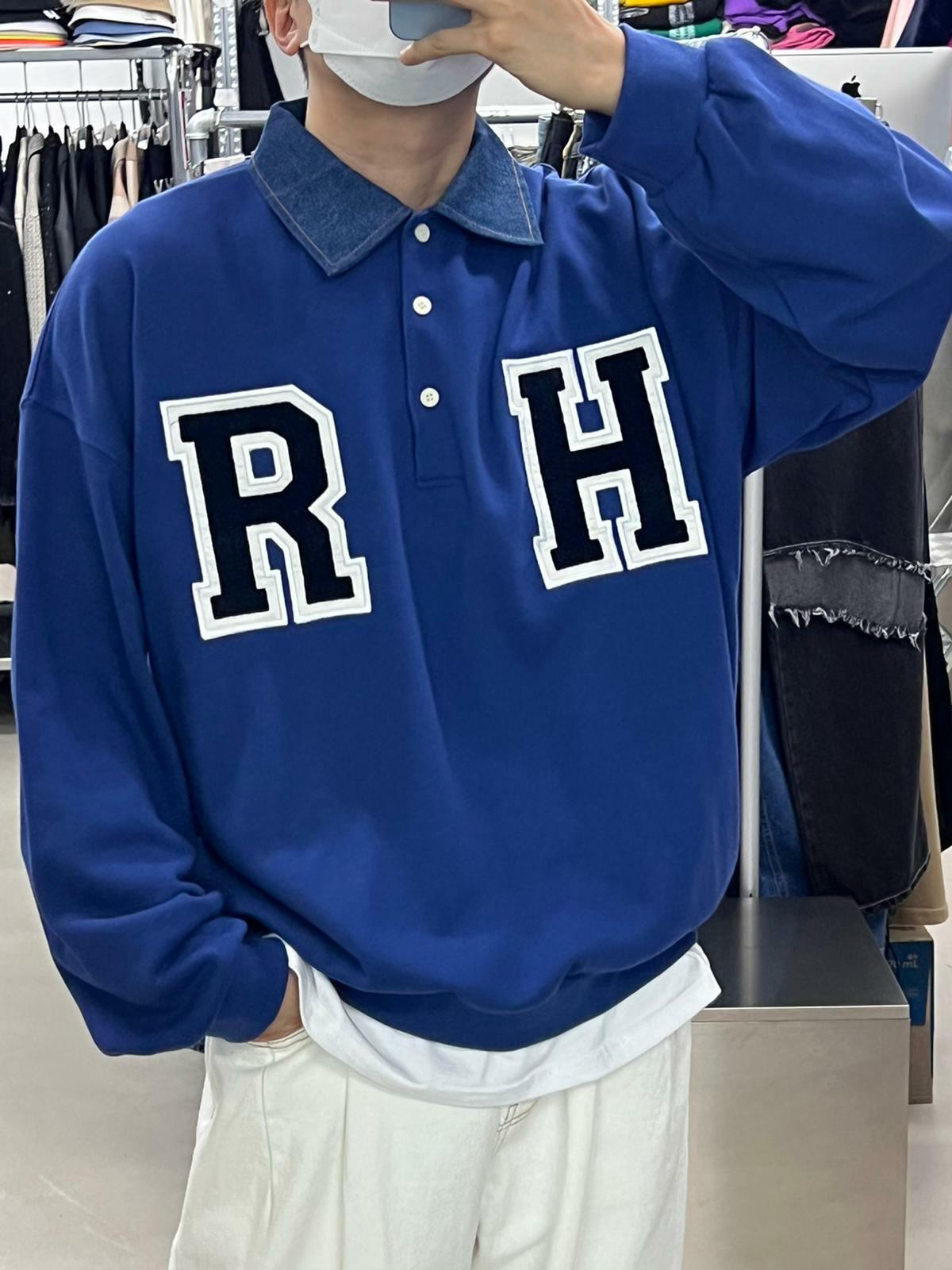 RH字牛仔領衛衣 T3201