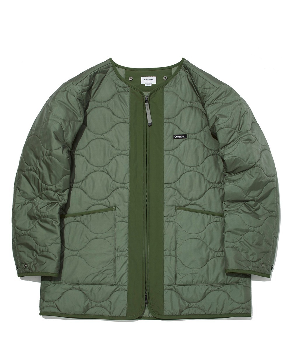COVERNAT 絎縫無領 夾克 外套 橄欖色