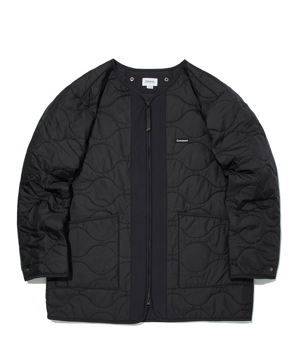 COVERNAT 絎縫無領 夾克 外套 黑色
