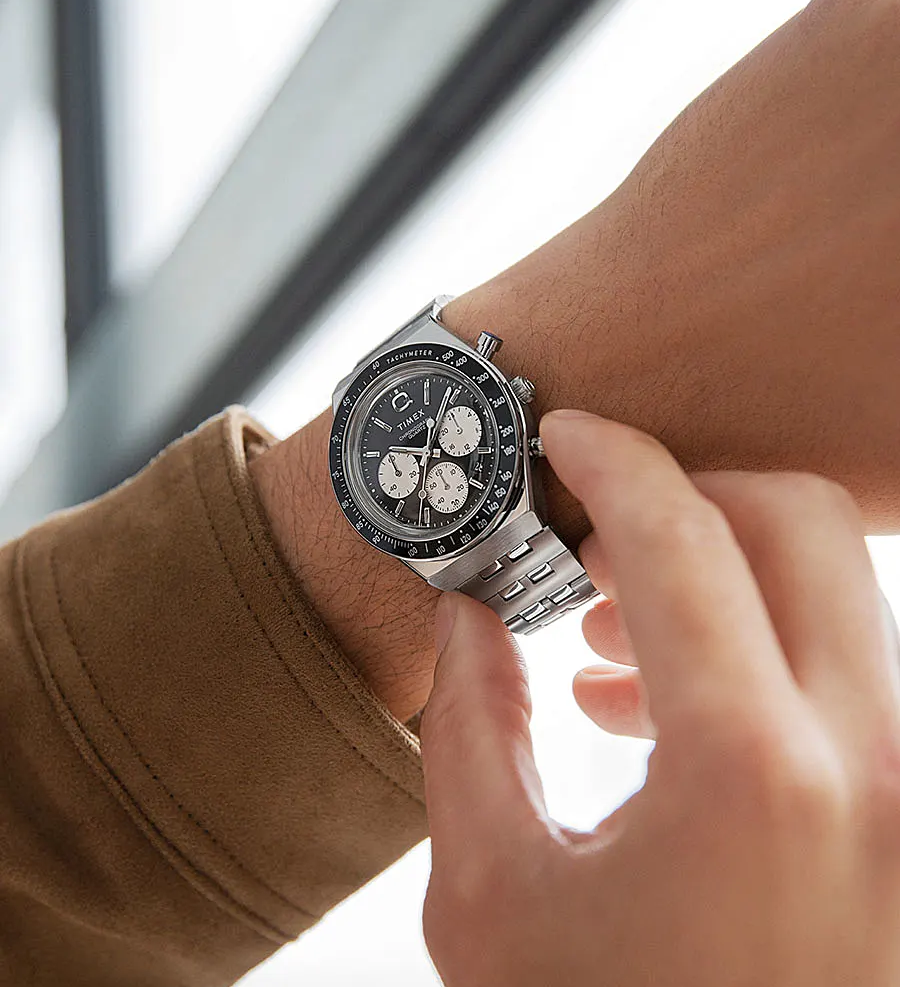 萬年鐘錶 - TIMEX 天美時   Q-Timex  歐洲賽道經典精緻呈現三眼計時男錶      TW2V42600   timex Q  錶徑40MM