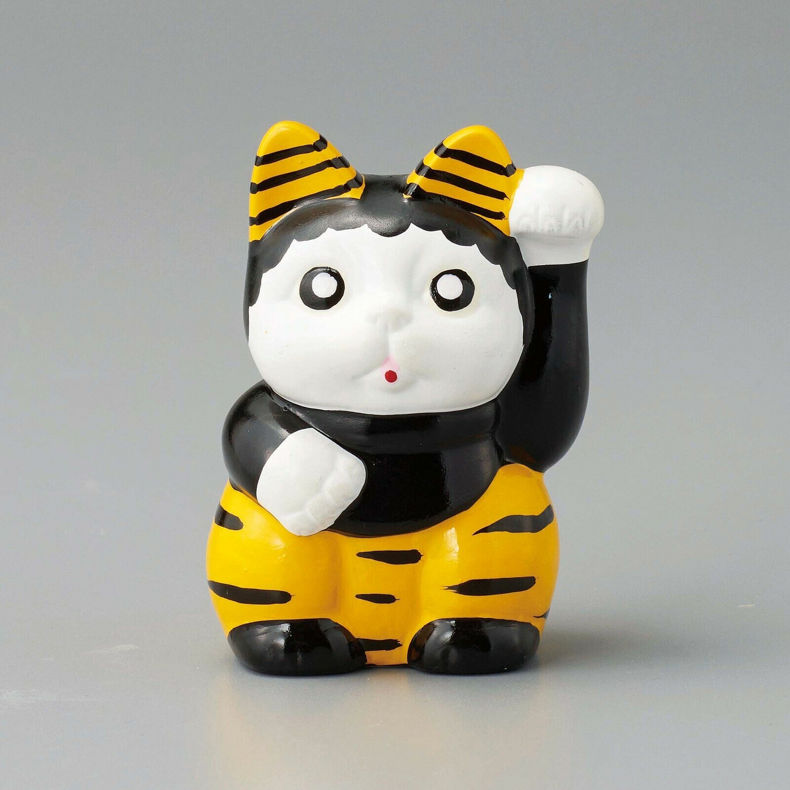 日式陶瓷職人の手書招財貓擺設(黑) (日本製)