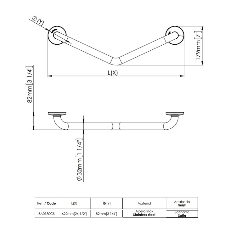 Mediclinics BA0130CS Grab Bars