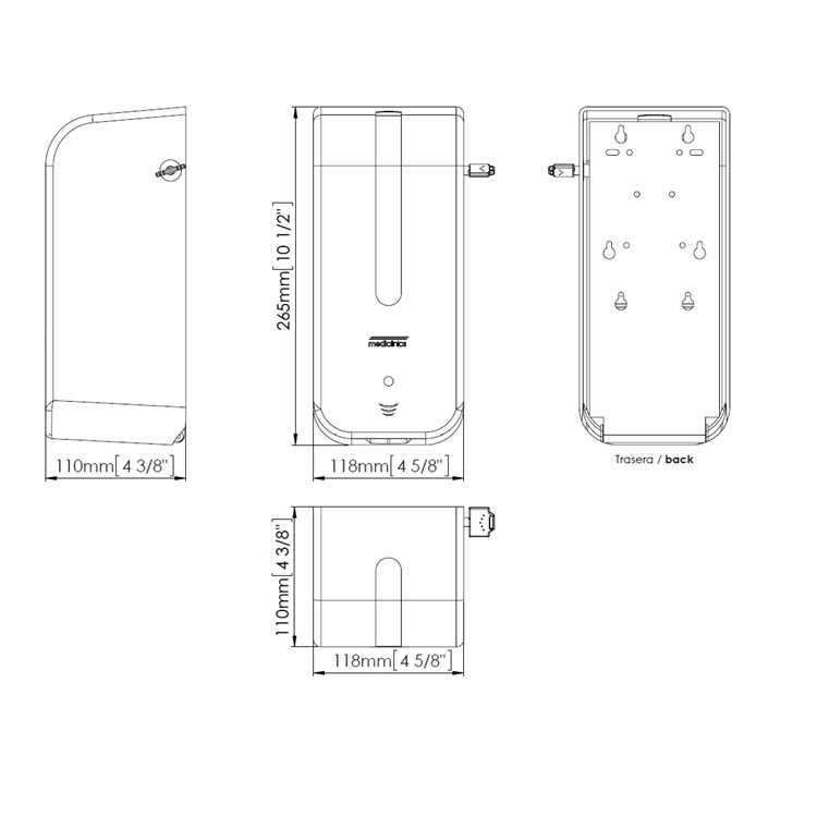 Mediclinics DJ0160AS Sensor Soap Dispenser for Liquid Soap 0.8L