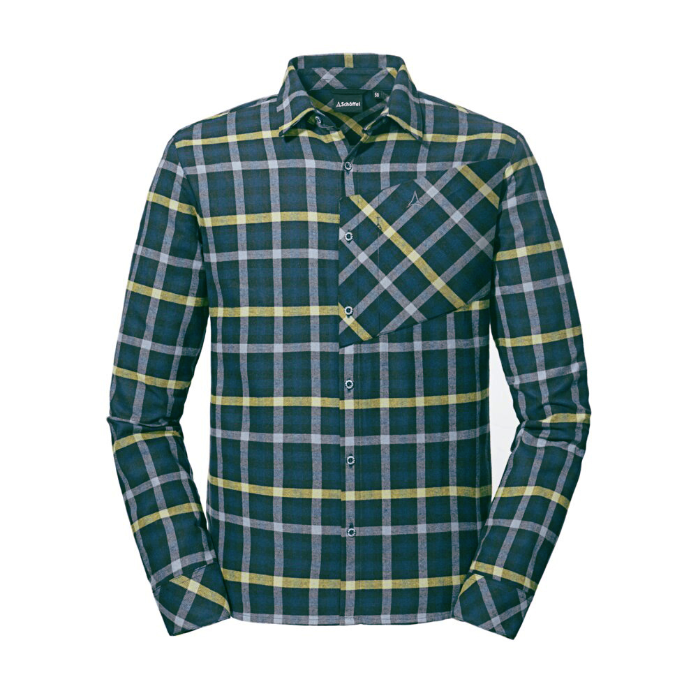 【Schoffel】男有機棉排汗舒適長袖襯衫 / 22SL20-23592-[山湖藍、藍]