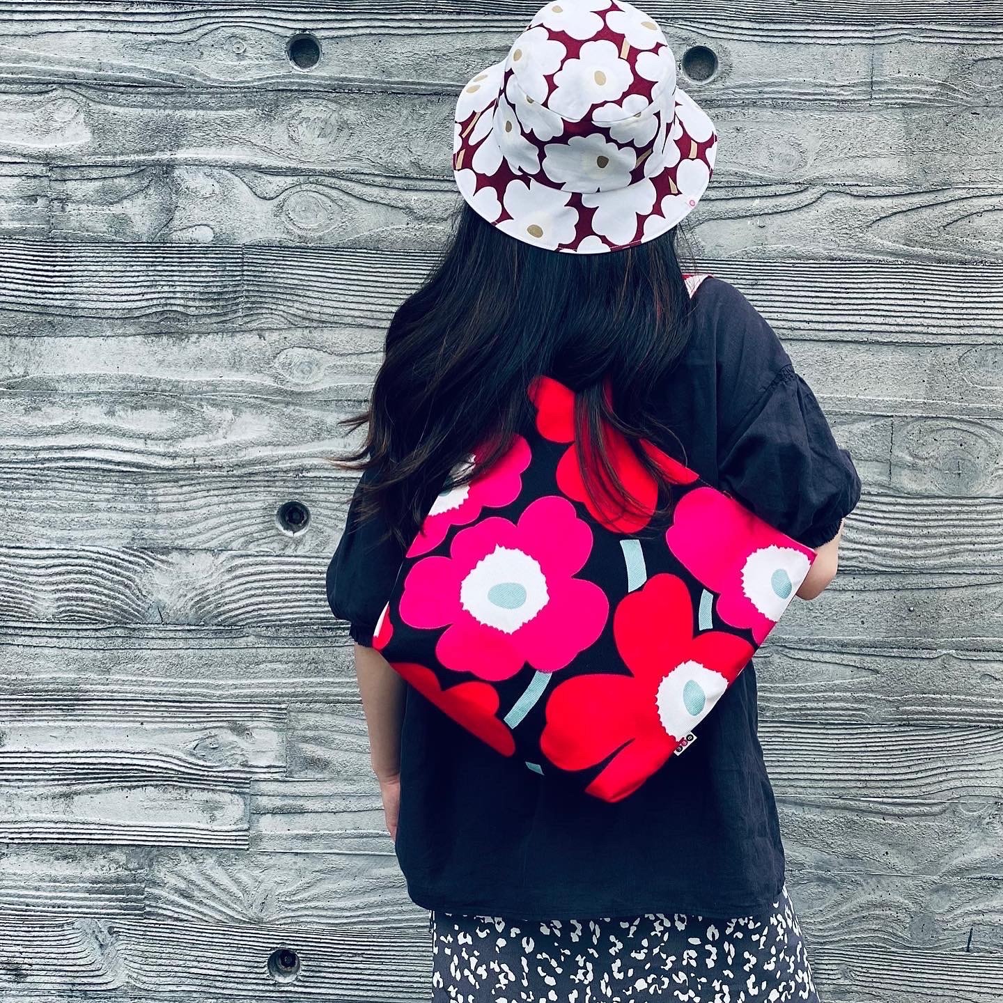 Tote Bag | Black cherry red canvas fabric