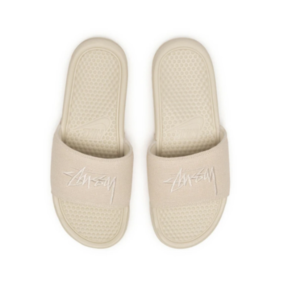 Nike x stussy Benassi Slide 米白麻布拖鞋DH1584-200