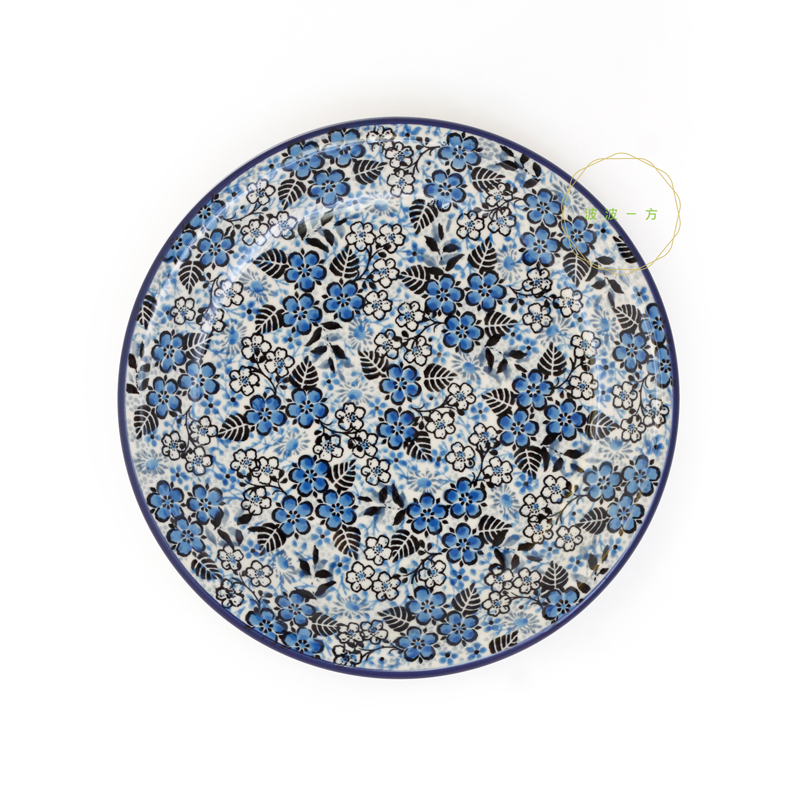 圓盤-Ø21cm-花兒朵朵開 -藍