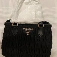 [S] PRADA BORSA A MANO TESSUTO GAUFRE,NERO, 8056180744168 (SPD25)