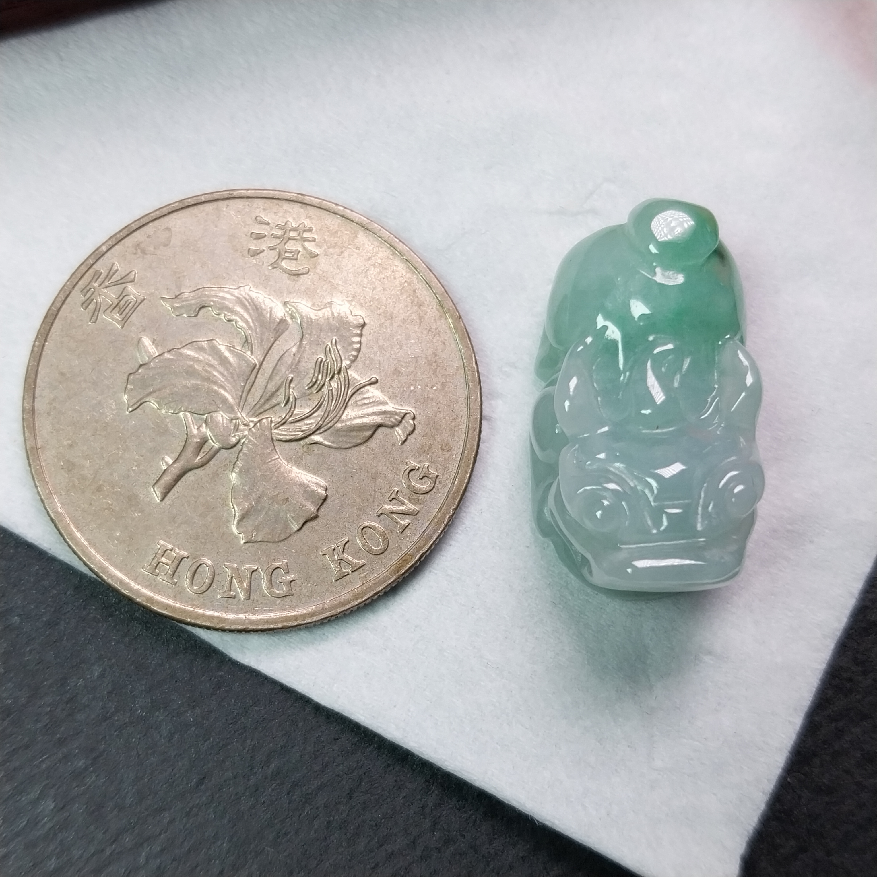 冰飄綠小貔貅, 天然翡翠A玉, 緬甸玉, Jade, Jadeite