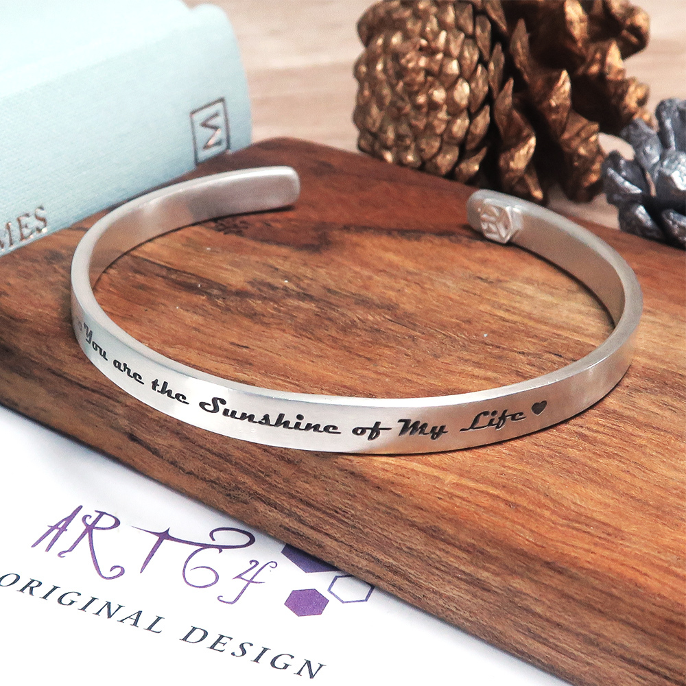 品牌經典純銀手環 大款-霧面設計 刻字訂製手環