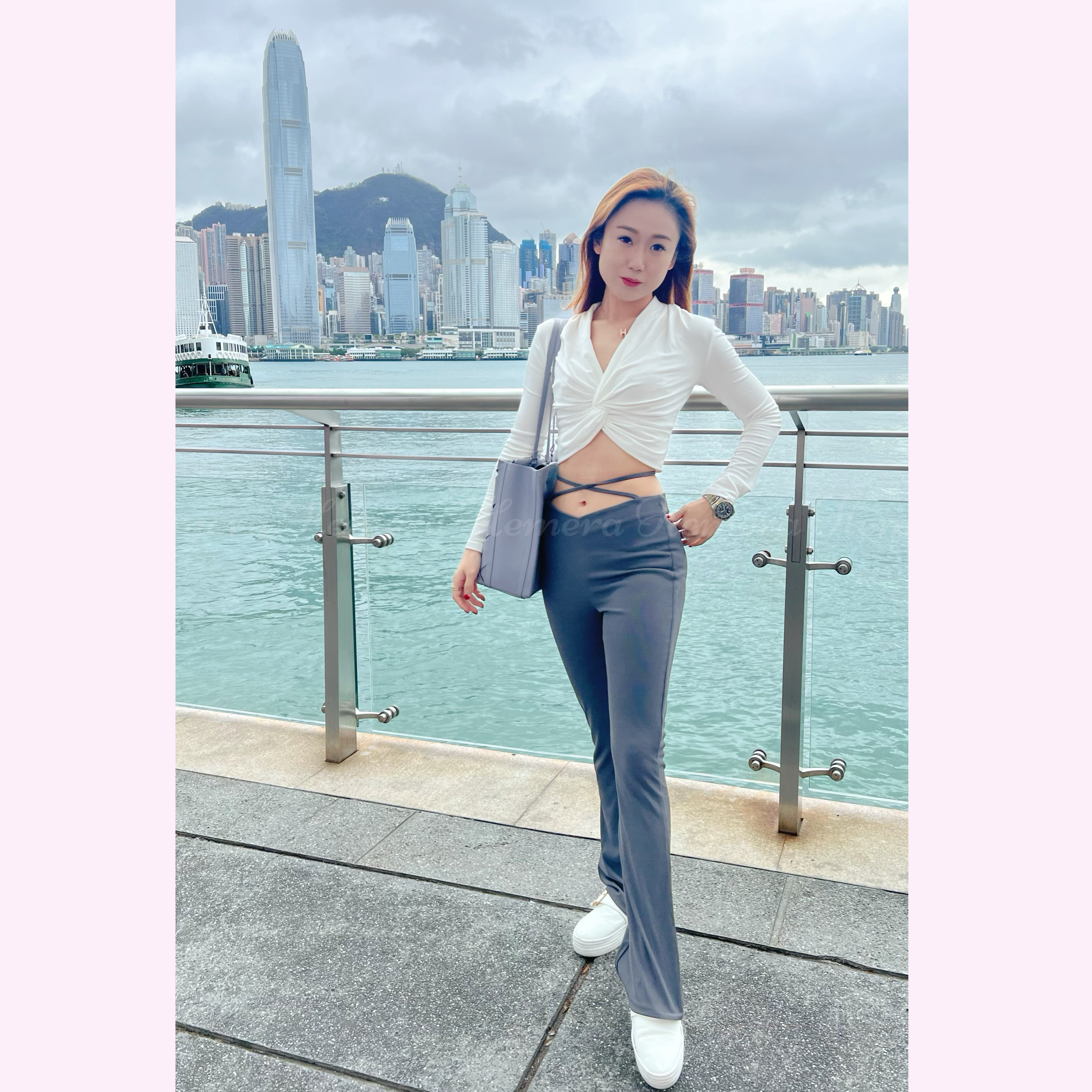 IN STOCK: TP22S1118 性感扭結短版棉質長袖上身