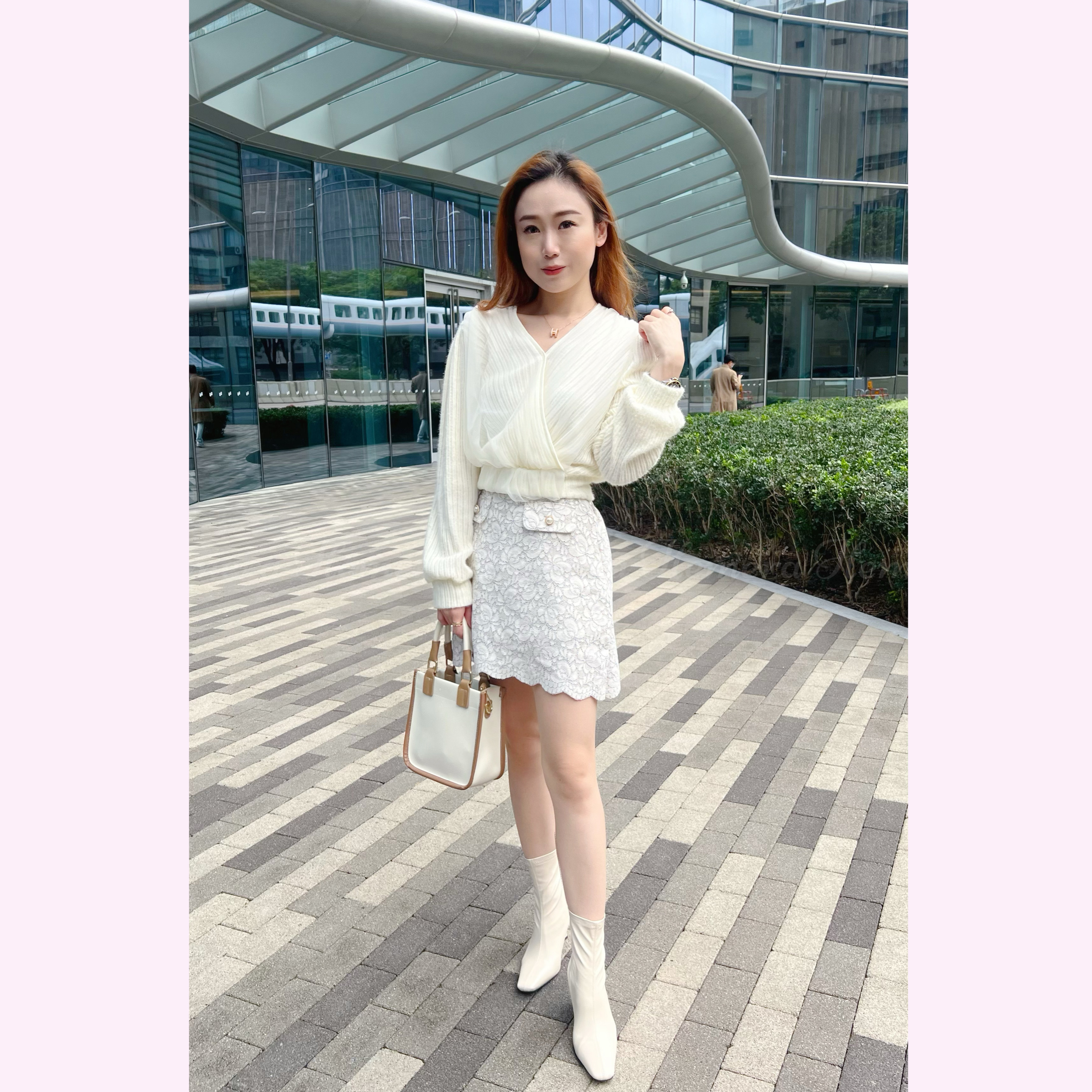 TP22S1123 溫柔網網交叉胸設計羊毛上身