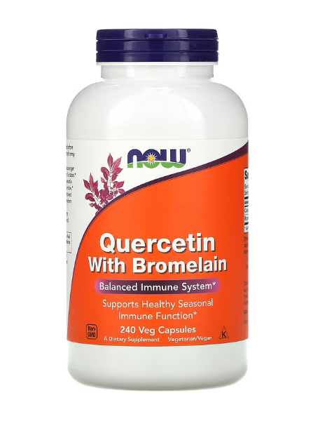 [預購] Now 槲皮素+鳳梨酵素120/ 240粒 素食 Quercetin With Bromelain