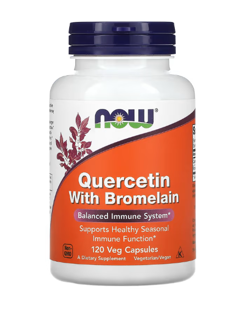 [預購] Now 槲皮素+鳳梨酵素120/ 240粒 素食 Quercetin With Bromelain
