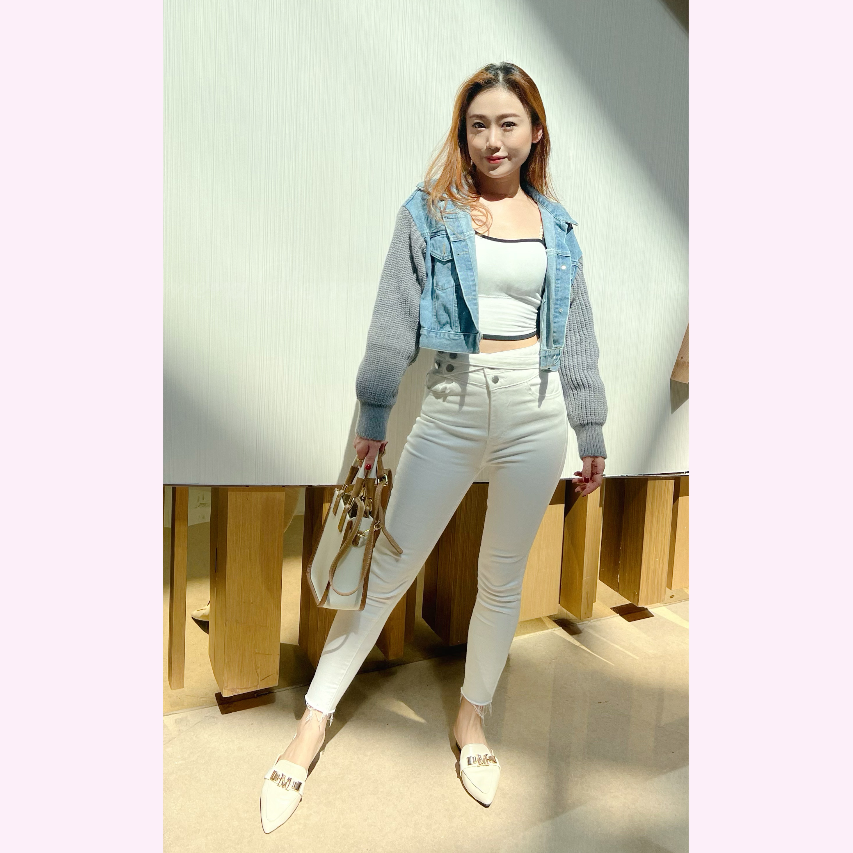 IN STOCK: JK22S1116 型格牛仔拼冷衫手袖外套