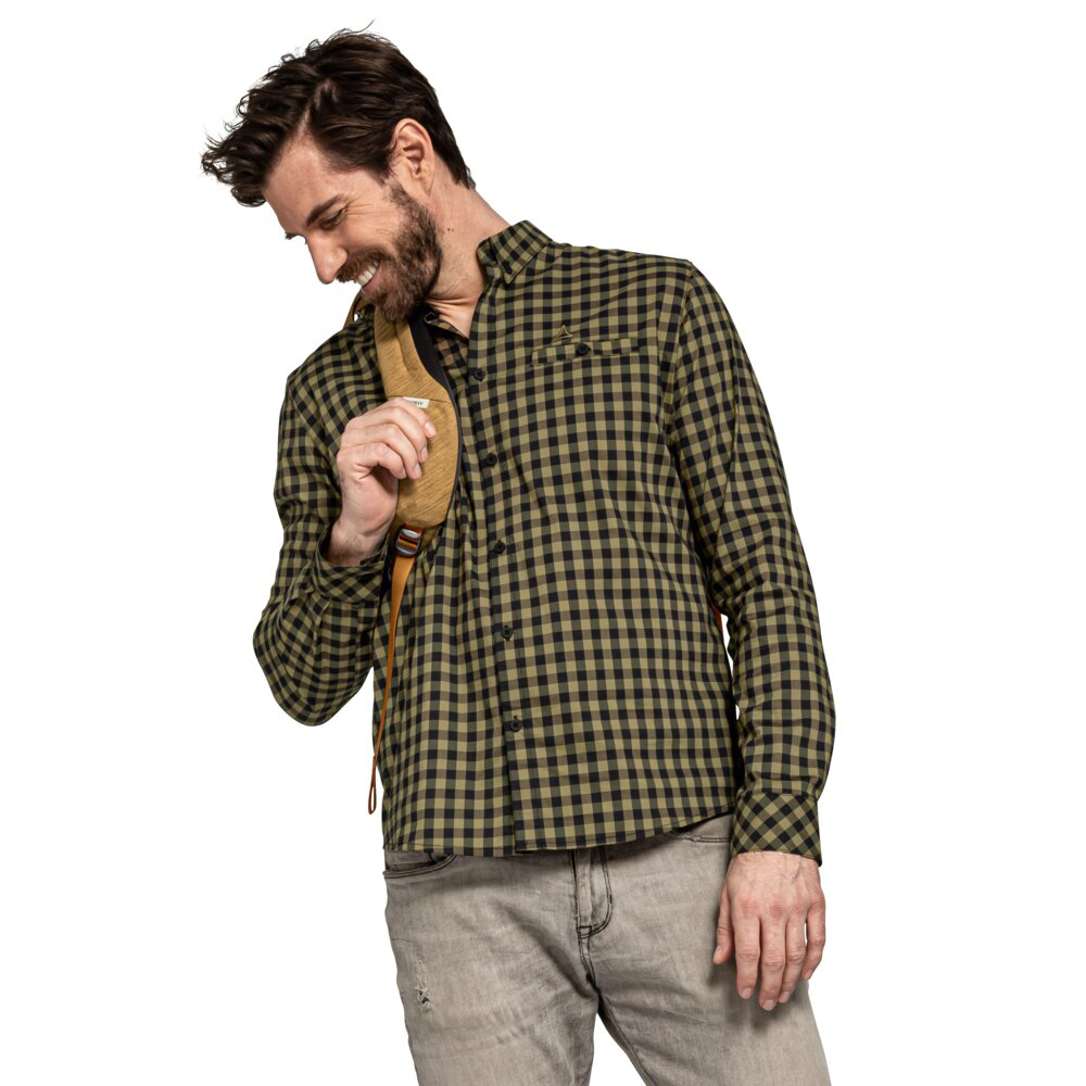 【Schoffel】男排汗快乾彈性長袖襯衫 / 22SL20-23657-[酒紅、綠]