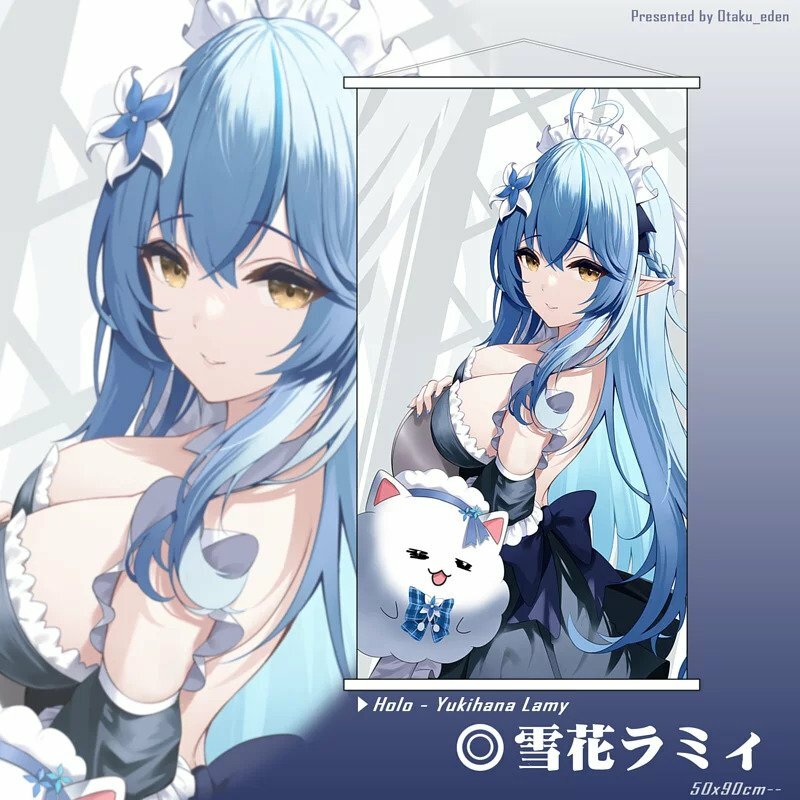 「同人代購」FF40 雪花ラミィ Yukihana Lamy (MAID) 掛軸 50x90cm