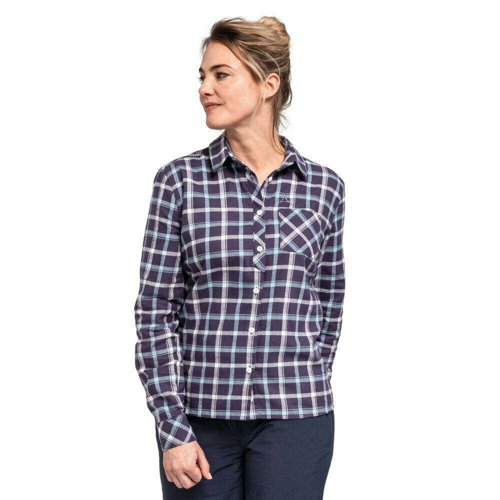 【Schoffel】女有機棉排汗舒適長袖襯衫 / 22SL20-13310-[紅、紫]