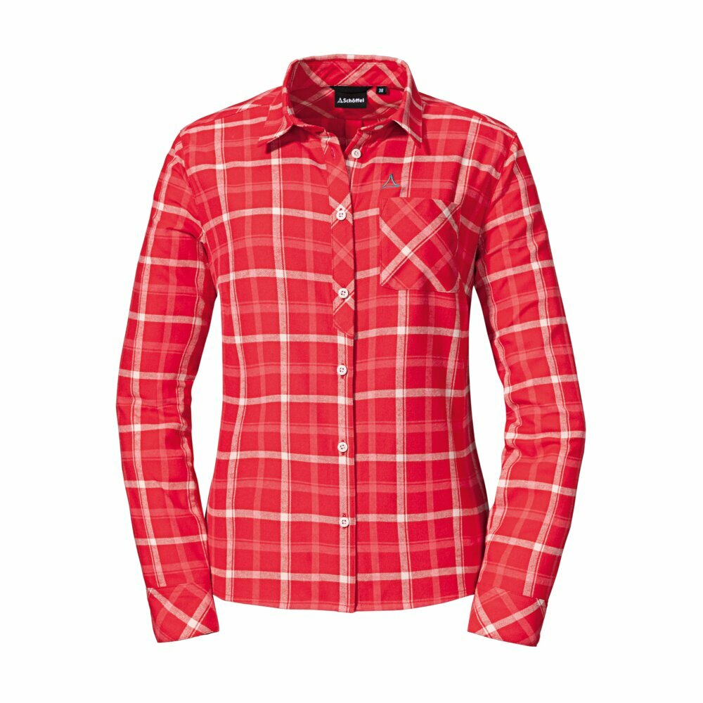 【Schoffel】女有機棉排汗舒適長袖襯衫 / 22SL20-13310-[紅]