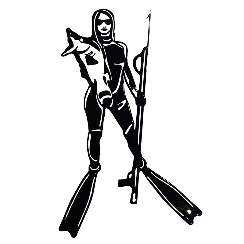 HOBBY LABELS 立體個性貼紙 - W04.027 神力海獵女(銀色款) 防水/戶外/車貼