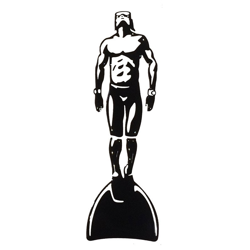 HOBBY LABELS 立體個性貼紙 - W11.002 單蹼猛男(銀色款) 防水/戶外/車貼