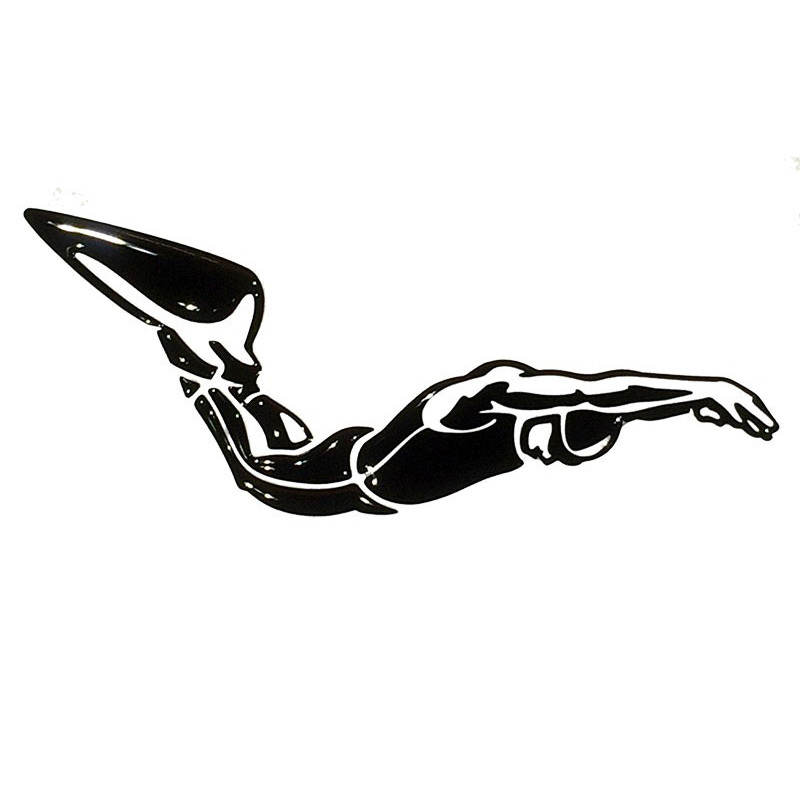 HOBBY LABELS 立體個性貼紙 - W12.003 單蹼泳者(銀色款) 防水/戶外/車貼