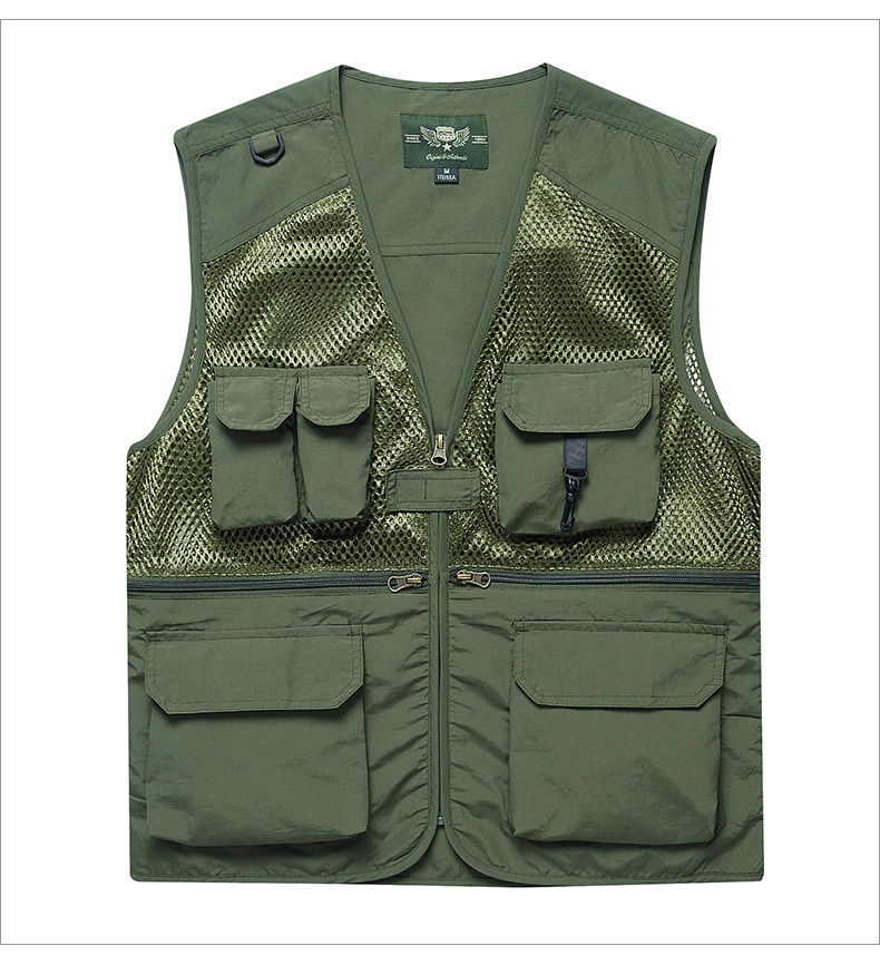 網眼V領多口袋背心 三色 男女適用 登山/釣魚/攝影/工裝 10CTB7996