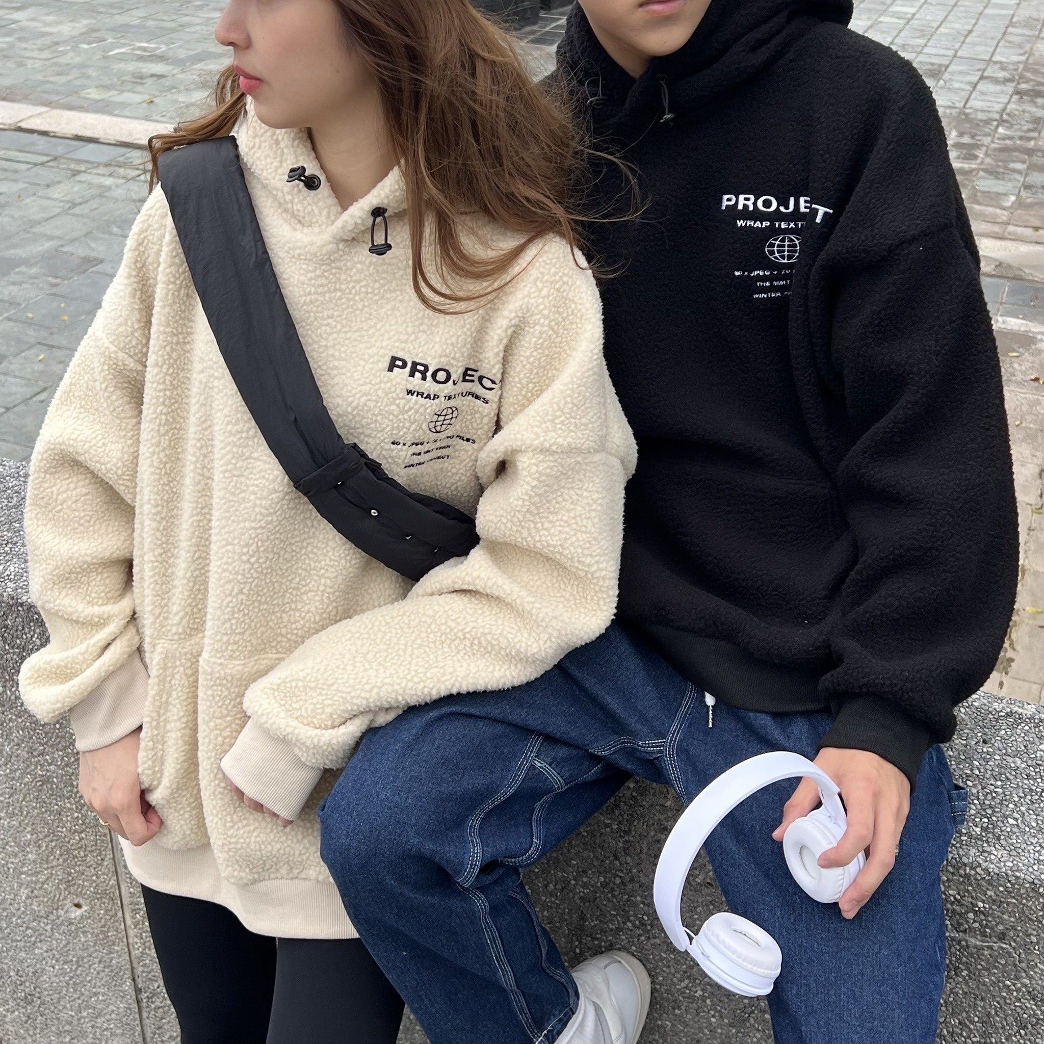 地球絨毛帽踢 黑//灰//杏