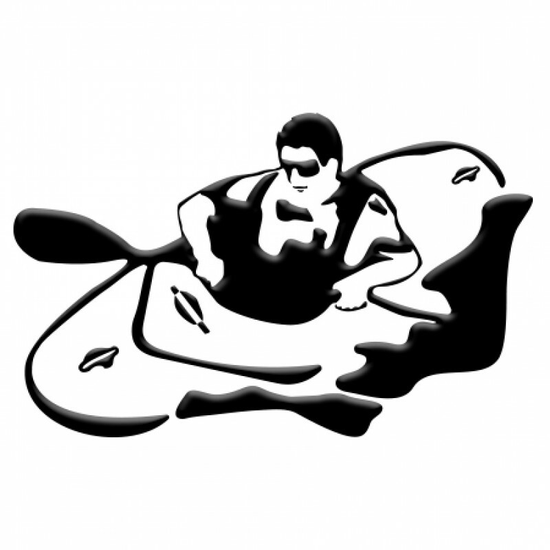 HOBBY LABELS 立體個性貼紙 - W19.002 獨木舟大叔(銀色款) 防水/戶外/車貼