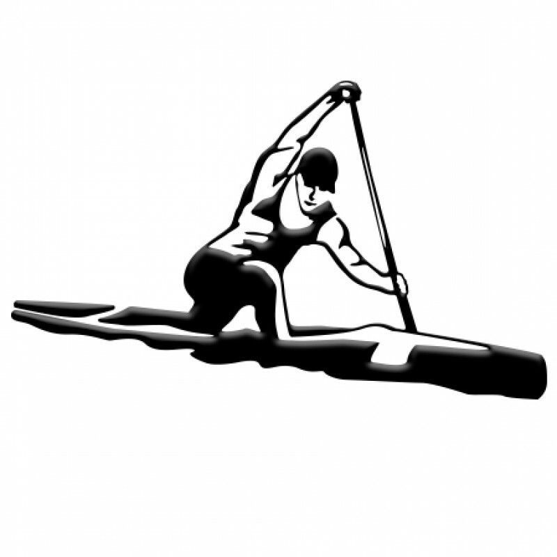 HOBBY LABELS 立體個性貼紙 - W19.003 獨木舟選手(銀色款) 防水/戶外/車貼