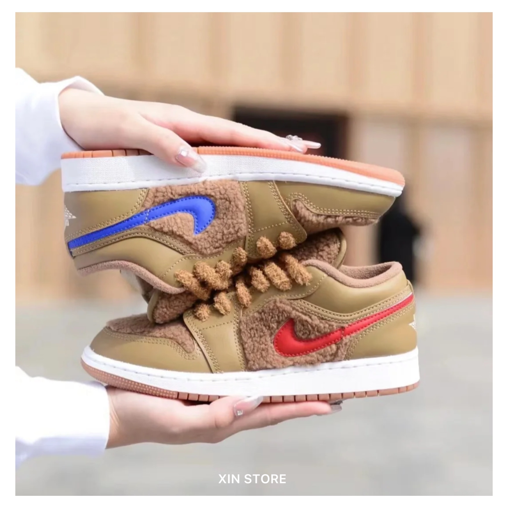 【現貨】Nike Air Jordan 1 Low GS Teddy Bear 泰迪熊 絨毛 熊寶寶 棕