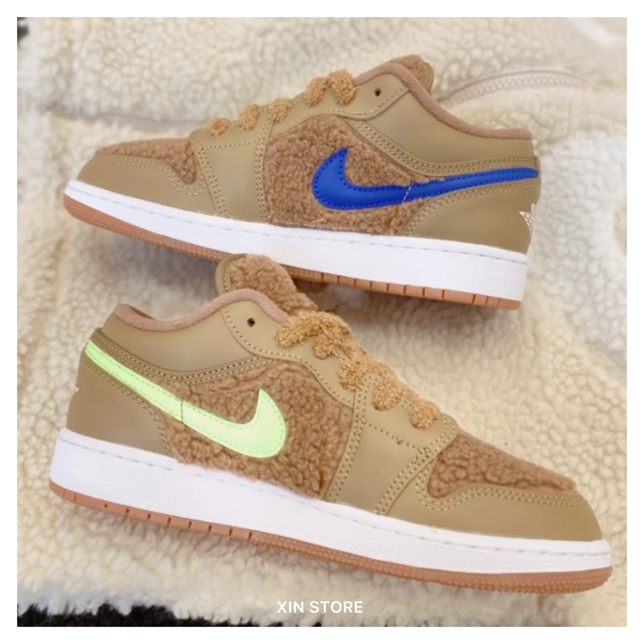 【現貨】Nike Air Jordan 1 Low GS Teddy Bear 泰迪熊 絨毛 熊寶寶 棕