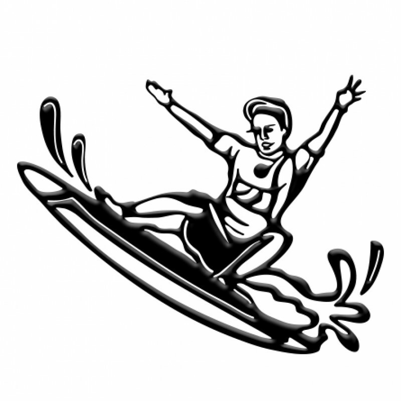 HOBBY LABELS 立體個性貼紙 - W16.006 浪花少年(銀色款) 防水/戶外/車貼