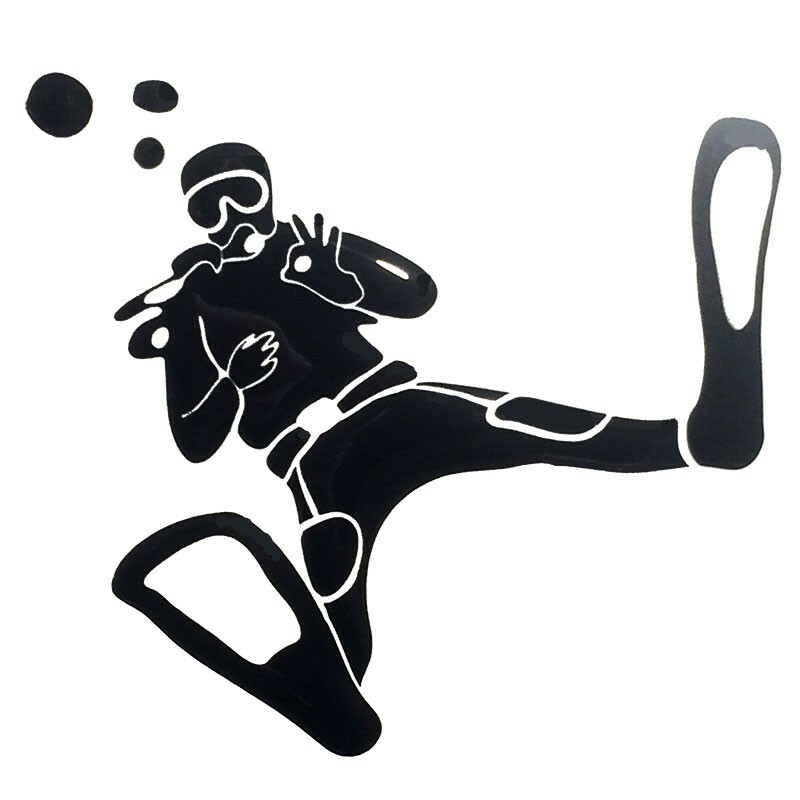 HOBBY LABELS 立體個性貼紙 - W01.012 深海也OK(銀色款) 防水/戶外/車貼