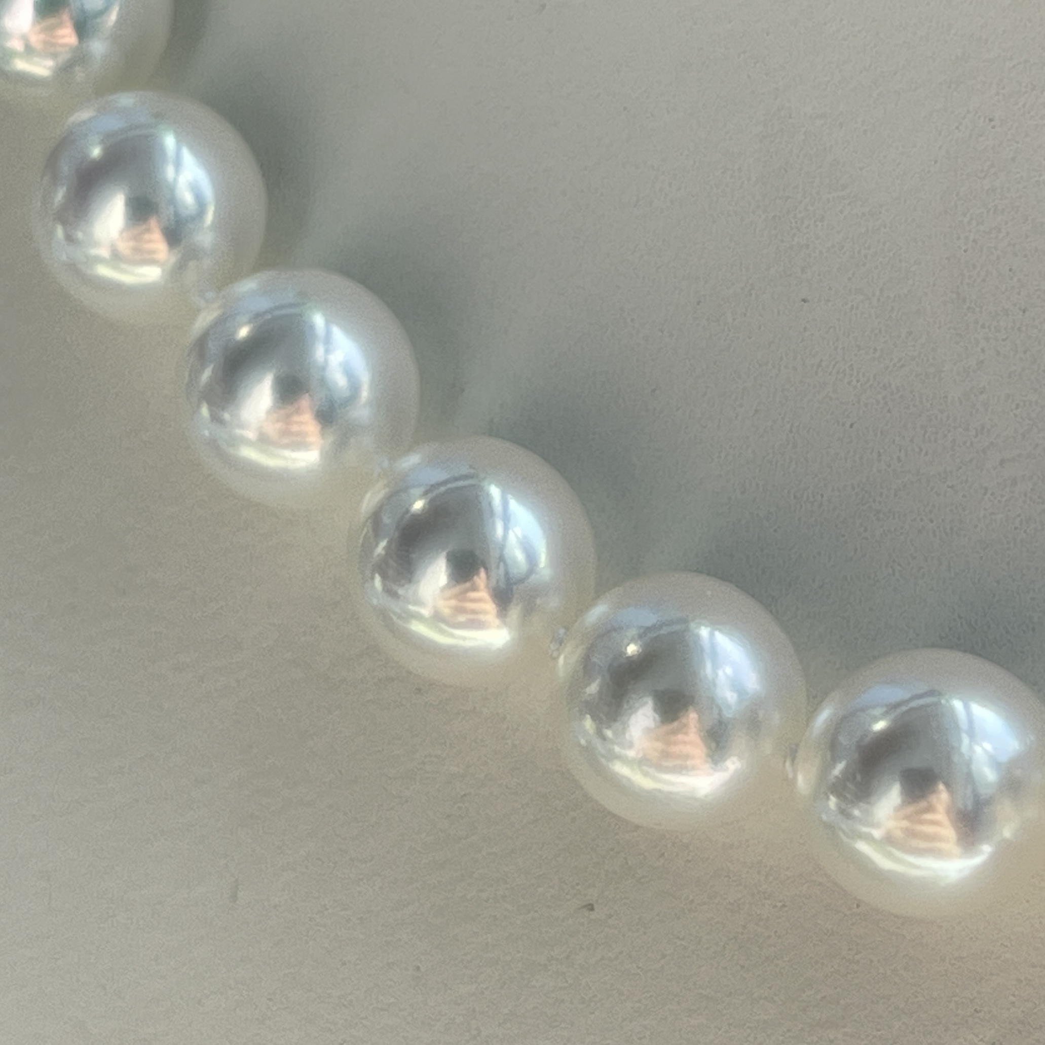 雪白瀅亮 - 無調色 Akoya珍珠項鍊 (6.5-9mm)