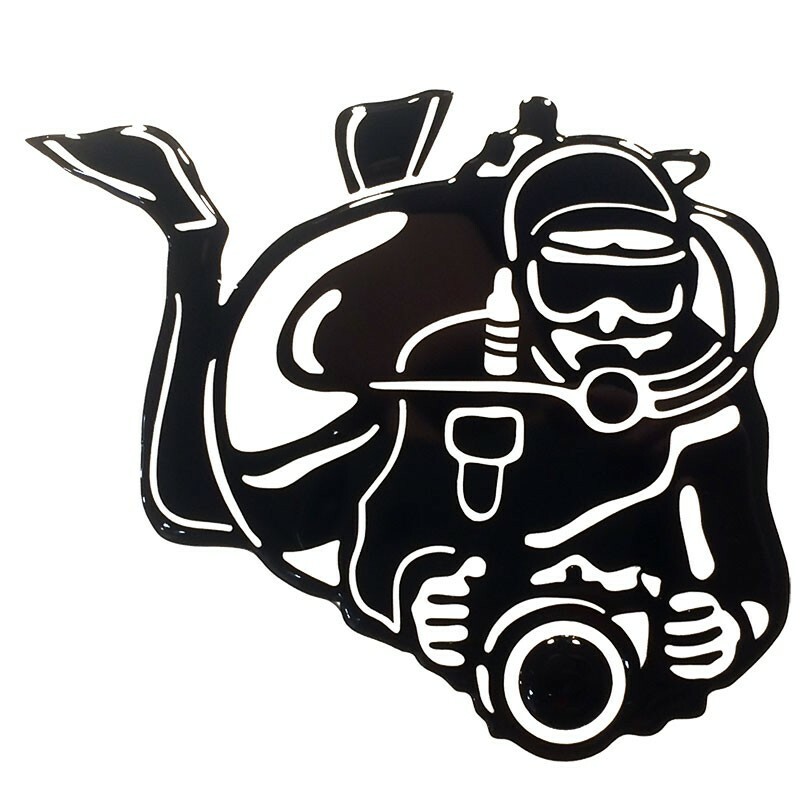 HOBBY LABELS 立體個性貼紙 - W01.029 水下攝影師(銀色款) 防水/戶外/車貼