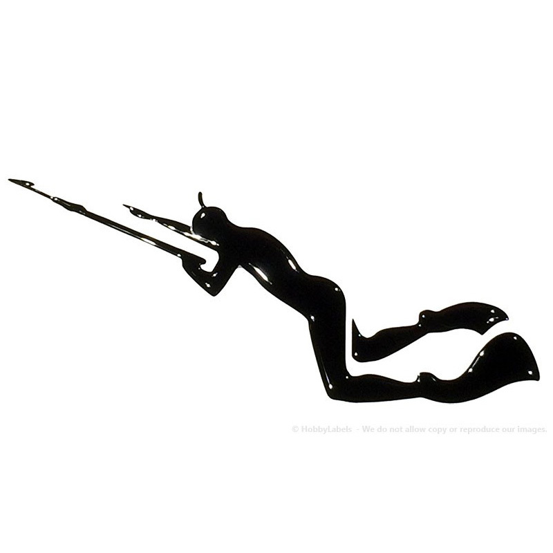 HOBBY LABELS 立體個性貼紙 - W04.021 海獵人伏擊(銀色款) 防水/戶外/車貼