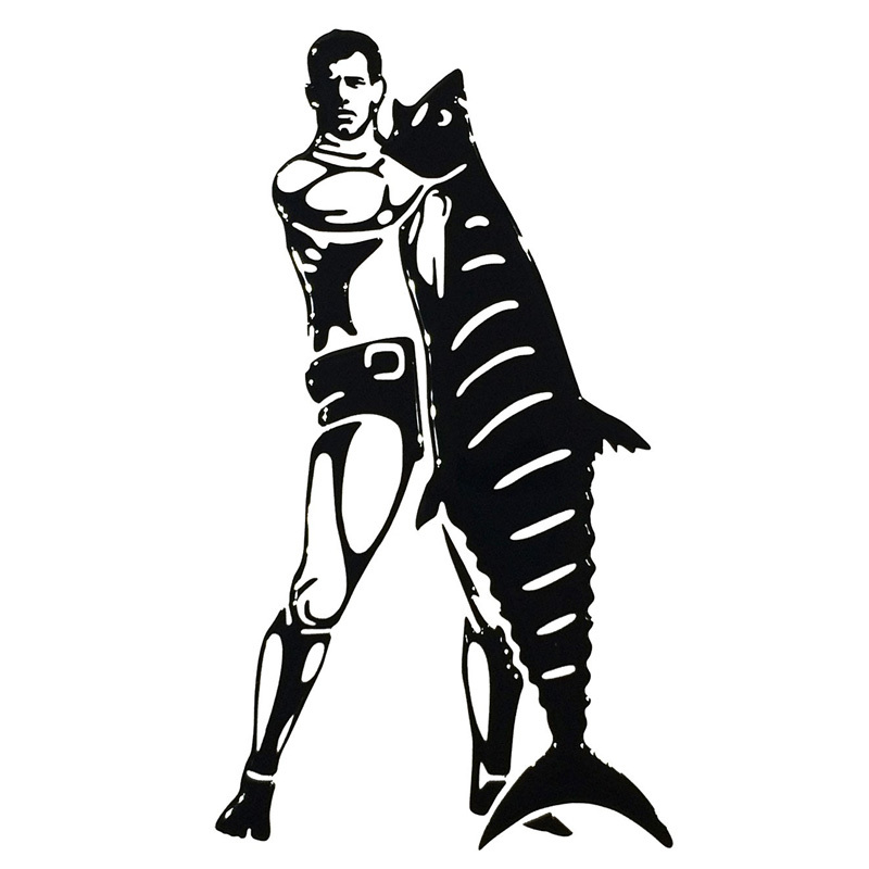 HOBBY LABELS 立體個性貼紙 - W04.019 海獵人與大傢伙(銀色款) 防水/戶外/車貼